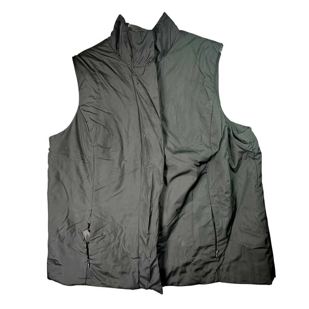 Merona Puffer Vest Black Full Zip Snap Front Plus Sz 16W/18W Gorpcore Minimalist